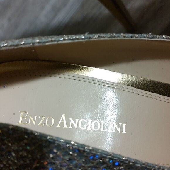 Enzo Angiolini Sully platform glitter peep toe heels Sz 10.5 - Picture 6 of 8